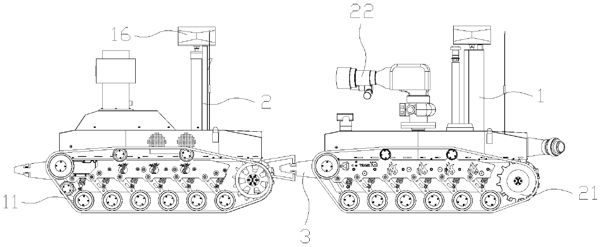 Cooperative scouting and fire-extinguishing method for cluster type fire-fighting robots