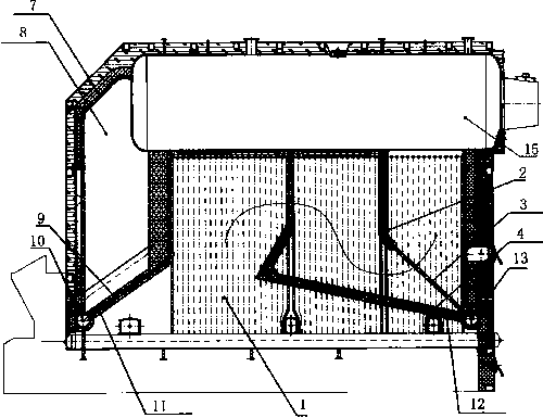 Horizontal water boiler with ash holes