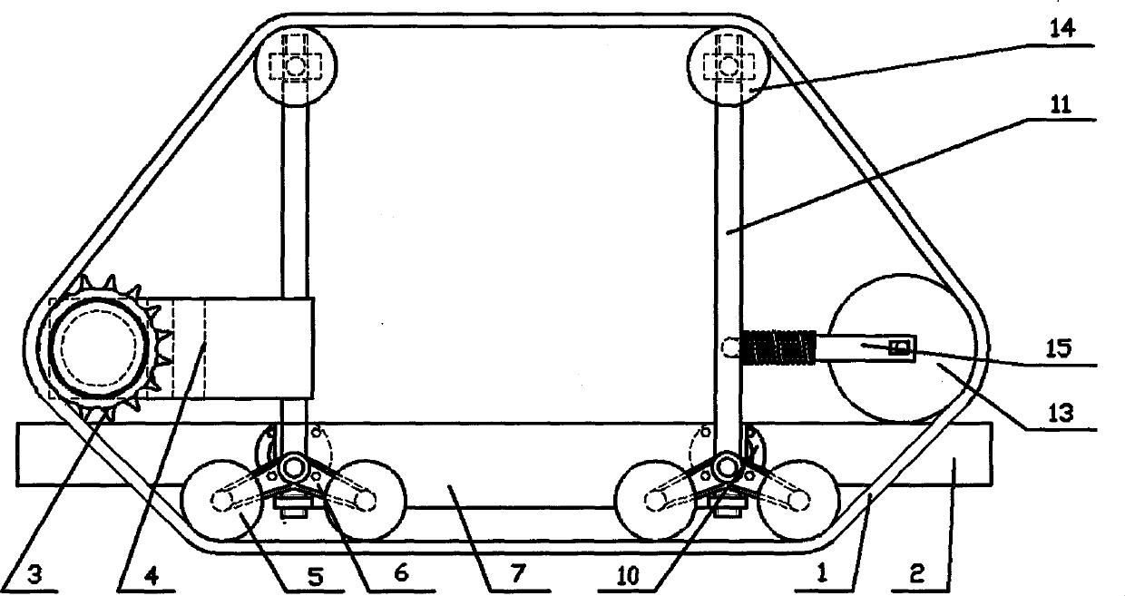 Telescopic track chassis for small-sized tractor