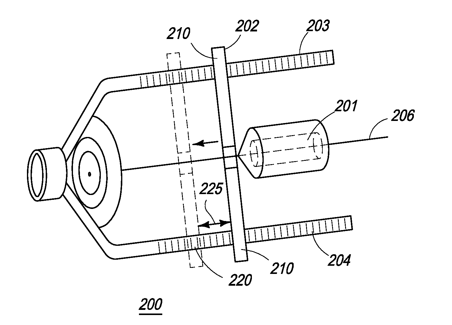 Device for measuring blockage length in a blood vessel
