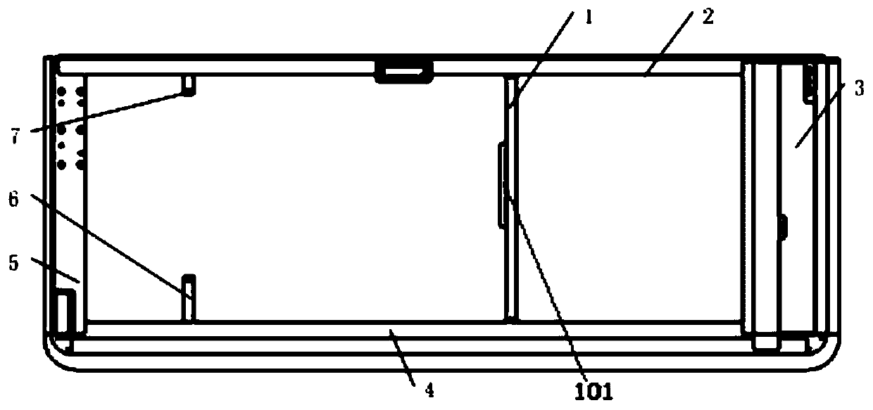 Door leaf with movable window frame and manufacturing method