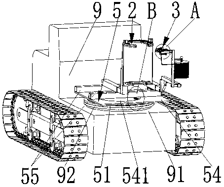 Soil ball lifting and rope-winding automated machine