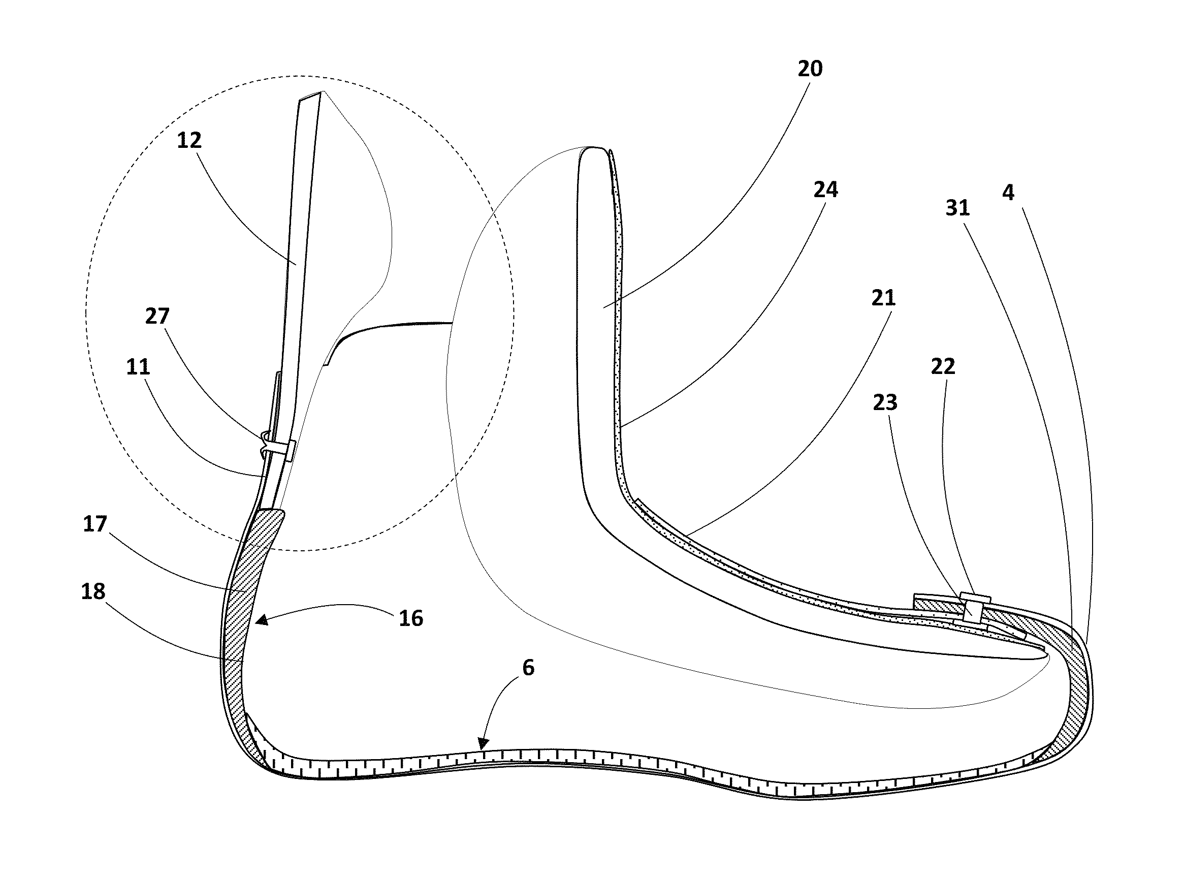 Skate boot with monocoque body