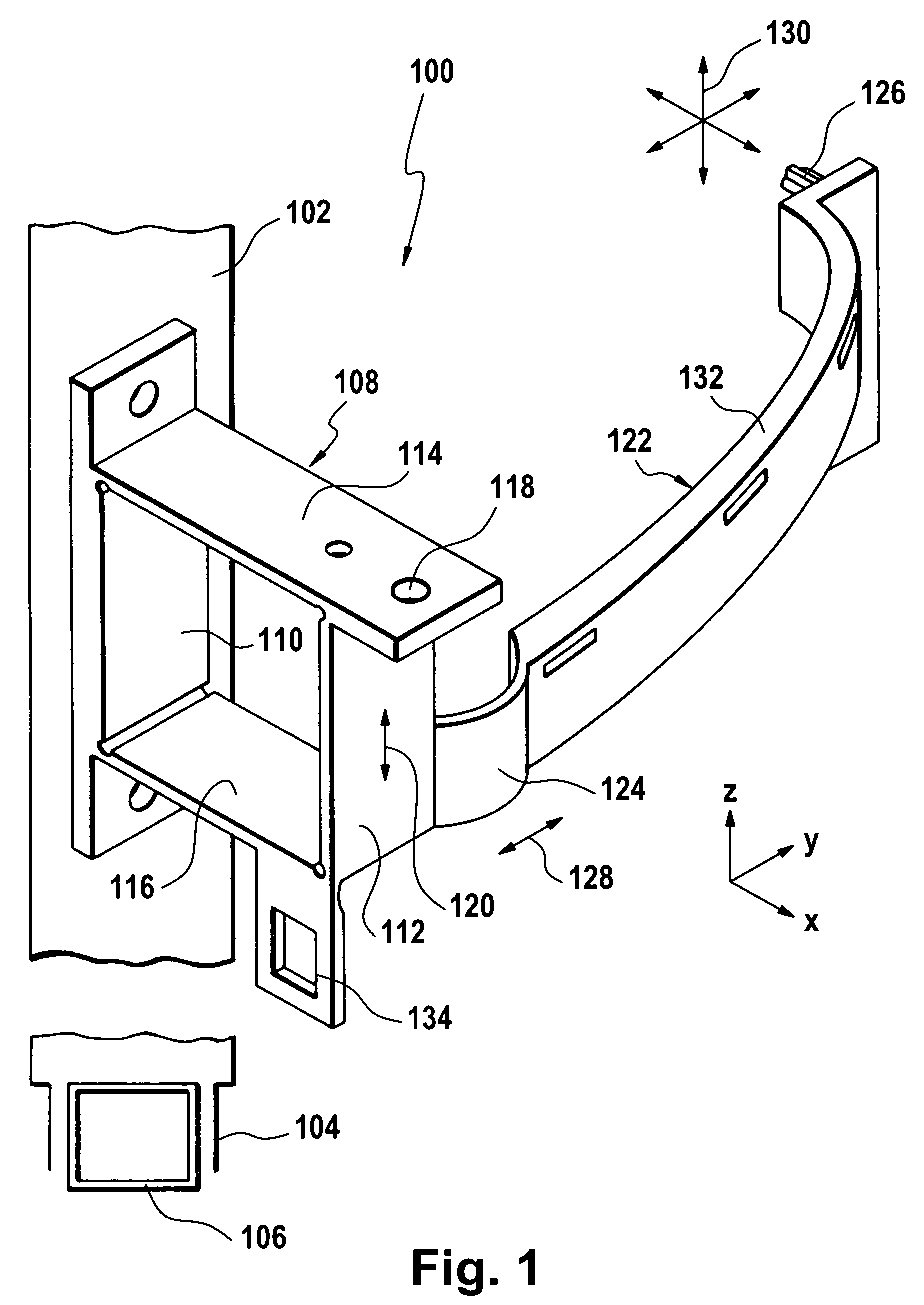 Support for the front module of a motor vehicle and assembly method