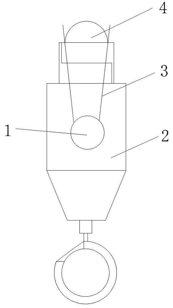 Crane multi-rope movable pulley hook self-generating device