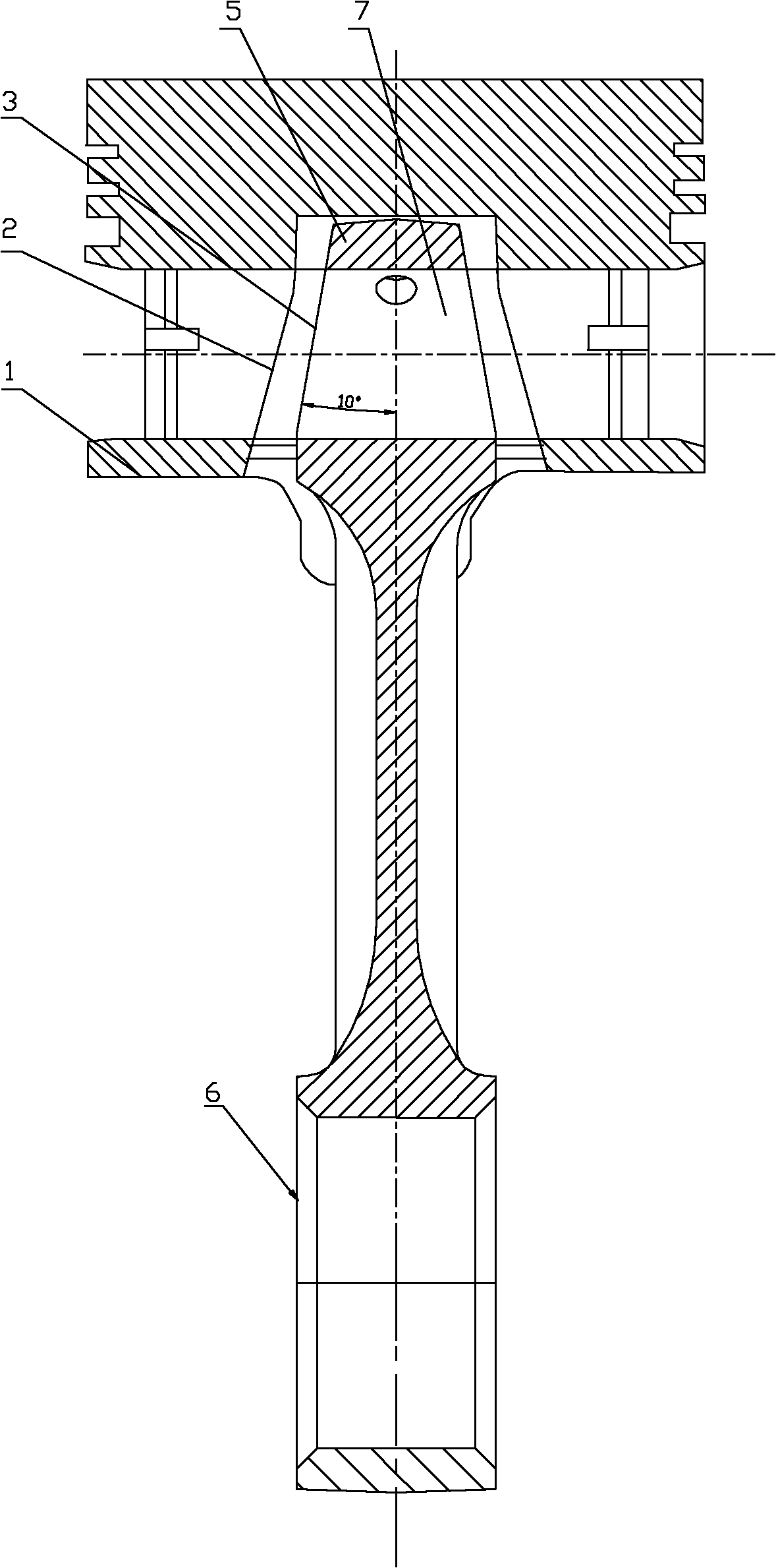 Piston connecting rod structure of internal-combustion engine