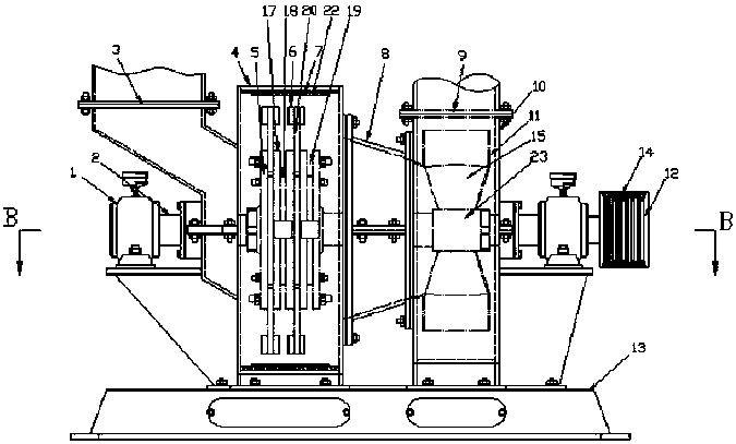 A fish meal crushing device