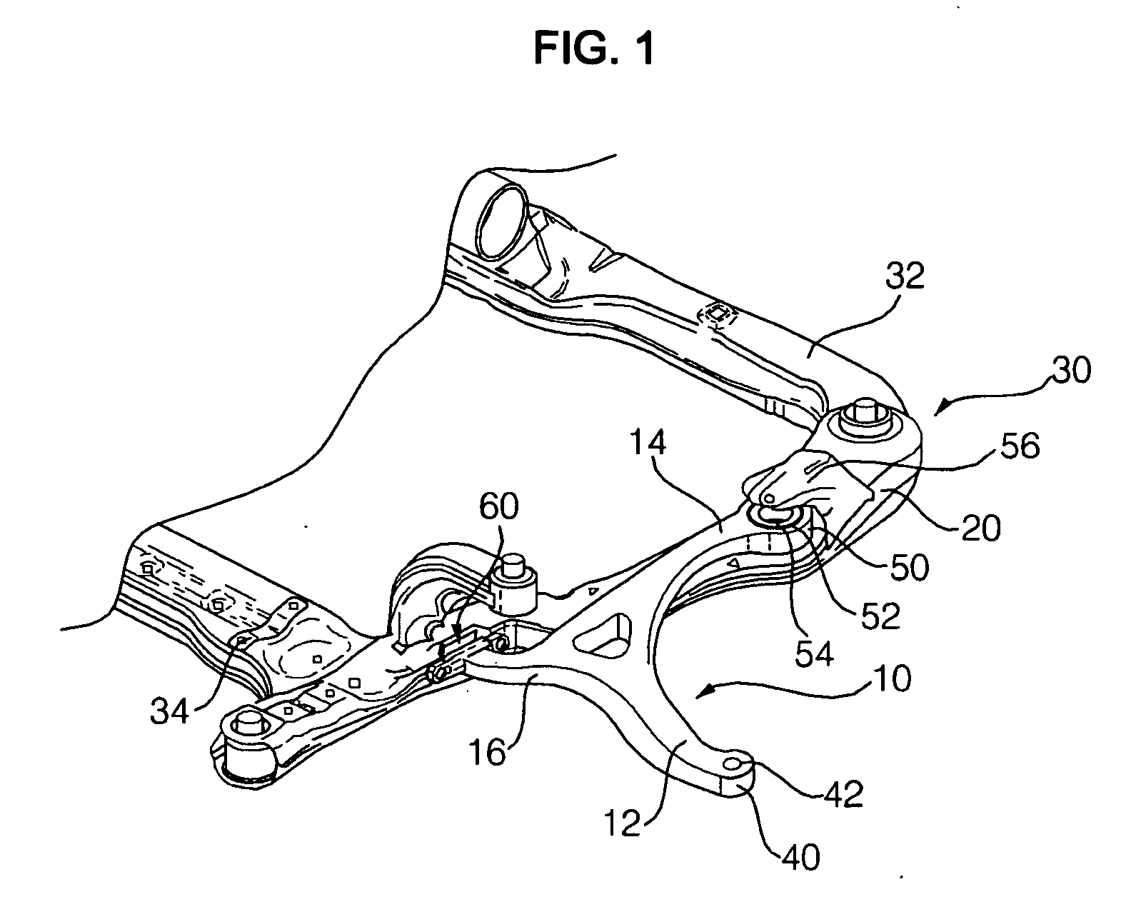 Lower arm mounting structure of vehicle suspension