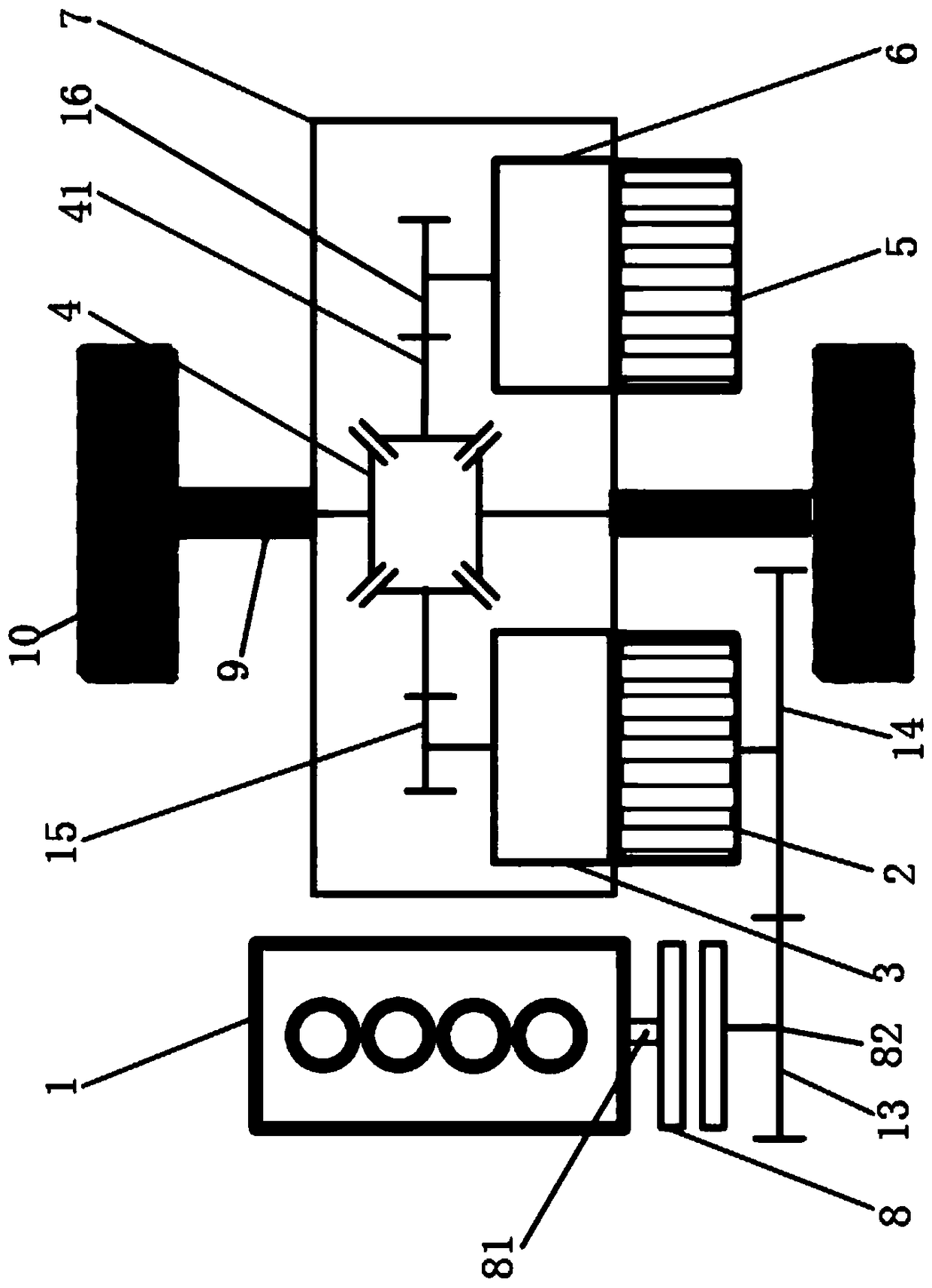 Hybrid power coupled axle based on two gearboxes