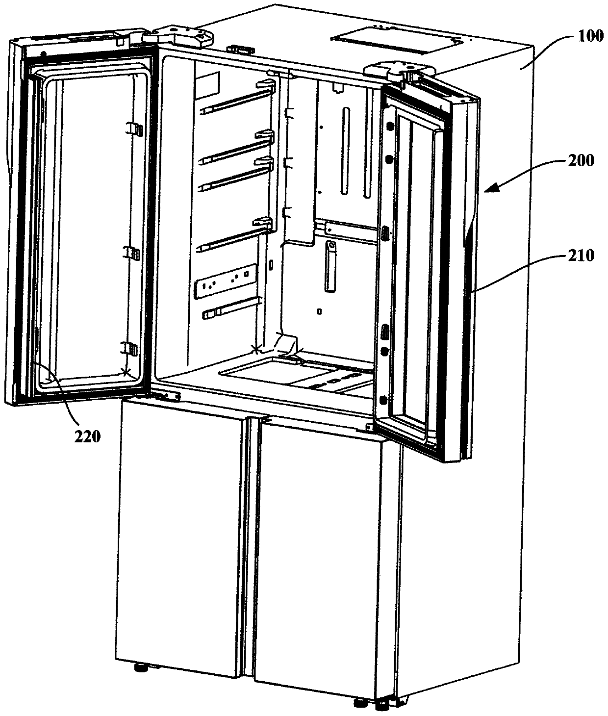 Double door refrigerator with camera
