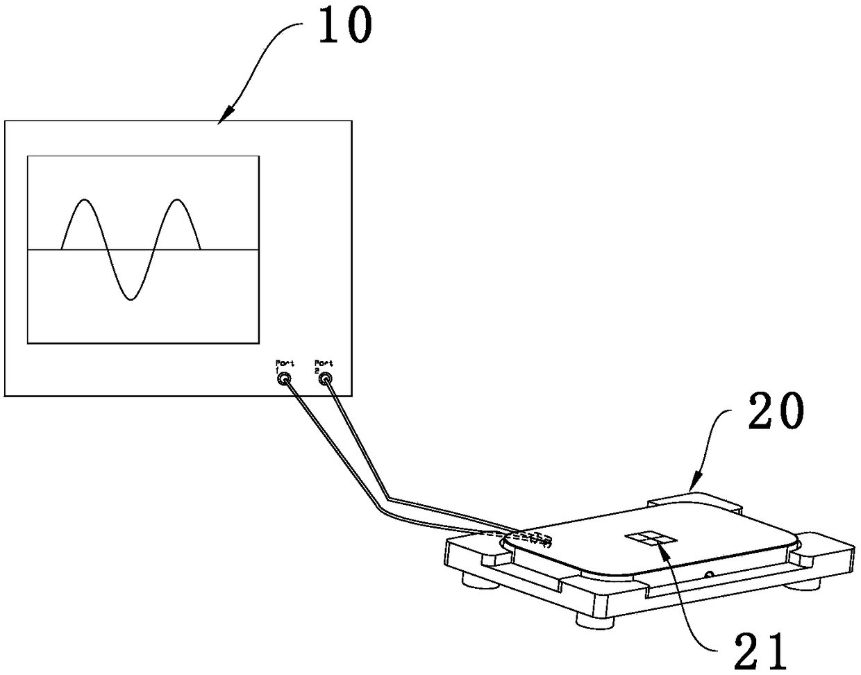 A testing device for improving the testing efficiency of amorphous