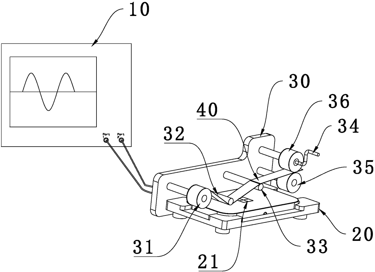 A testing device for improving the testing efficiency of amorphous