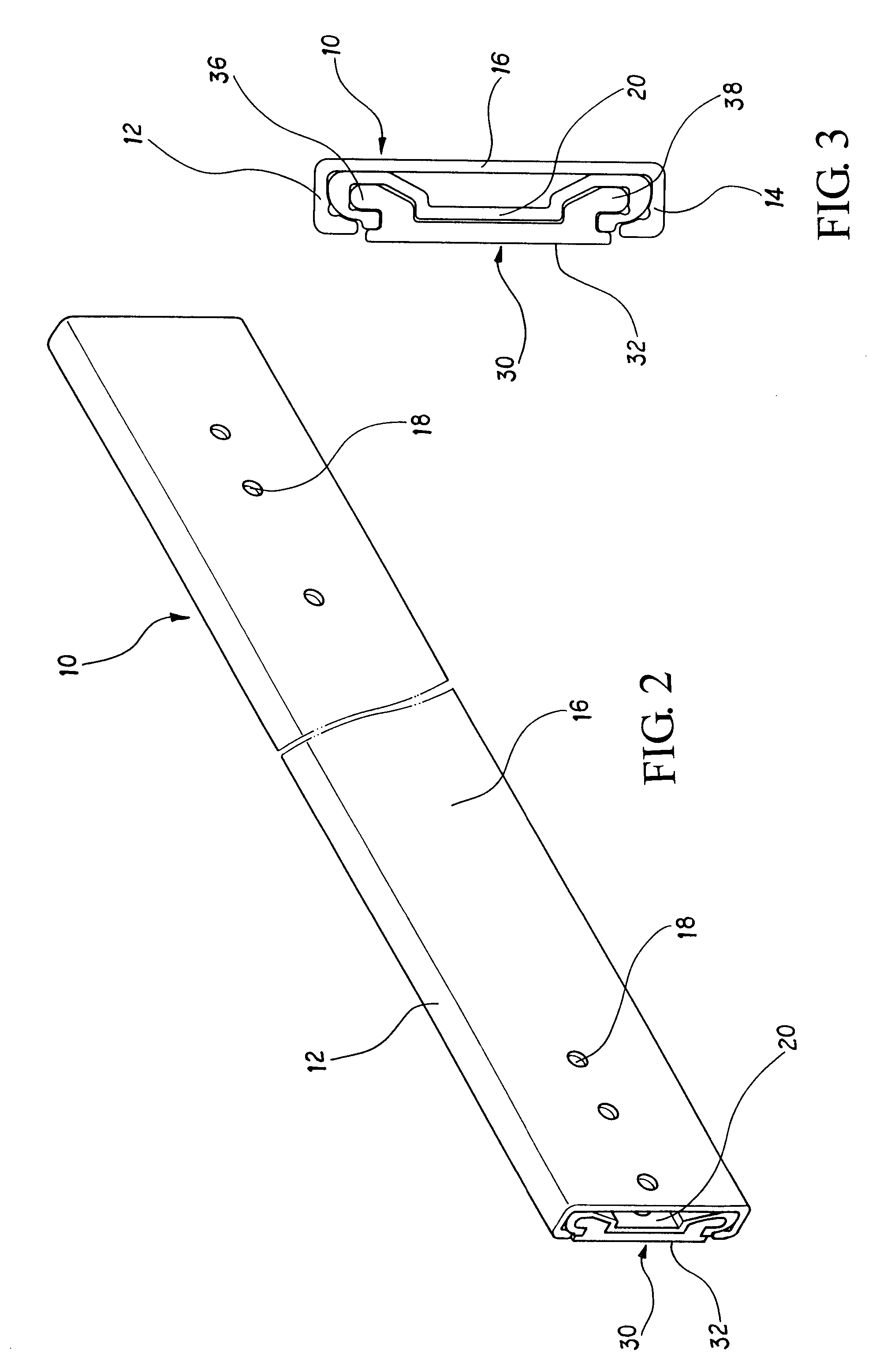 Three-sectional rail structure