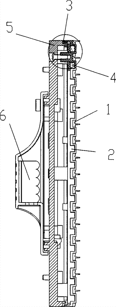 Adhesive filling-free waterproof structure of LED module