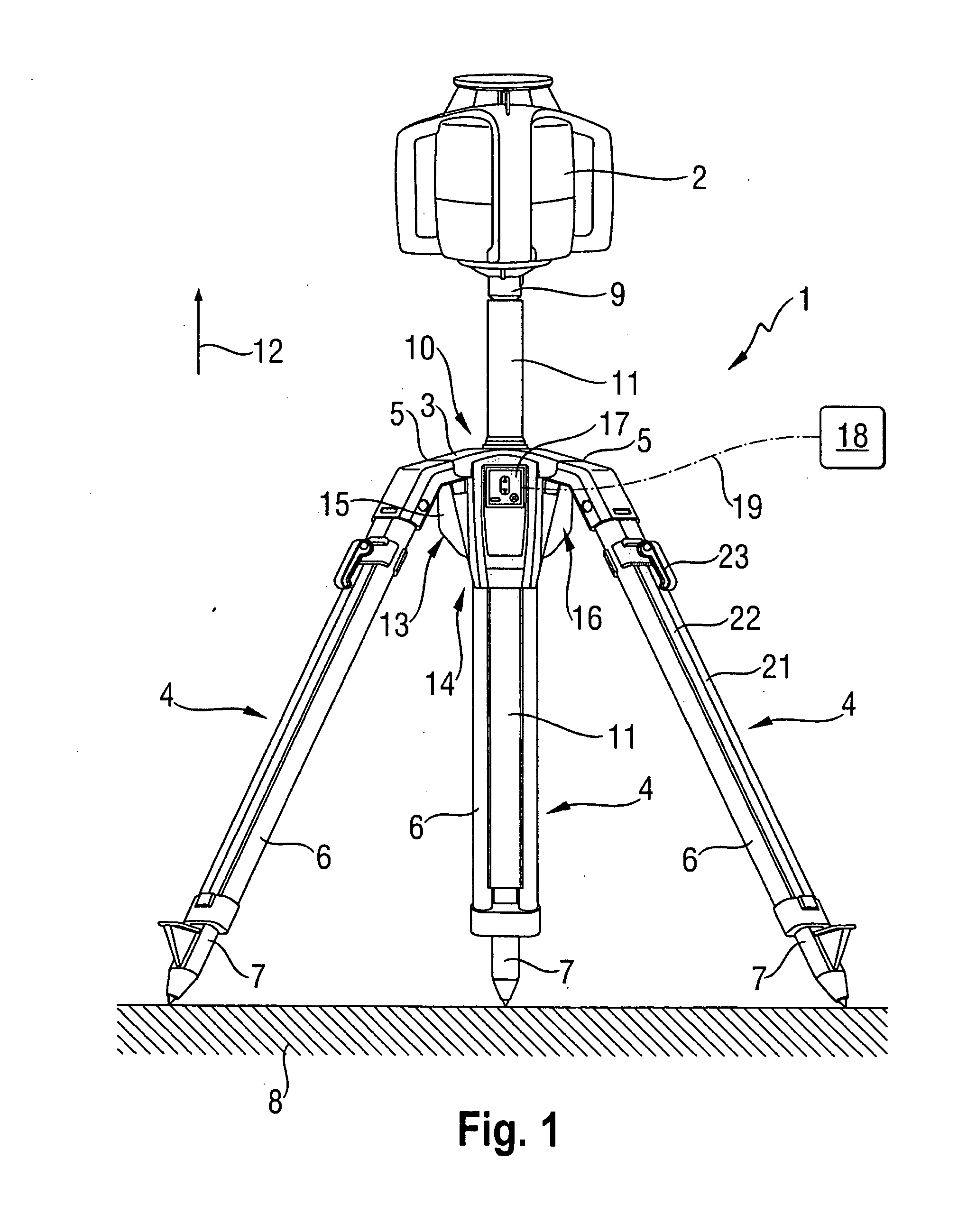 Tripod with an automatic height-adjuster