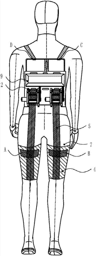 Wearable hip joint flexible power-assisting outer clothes