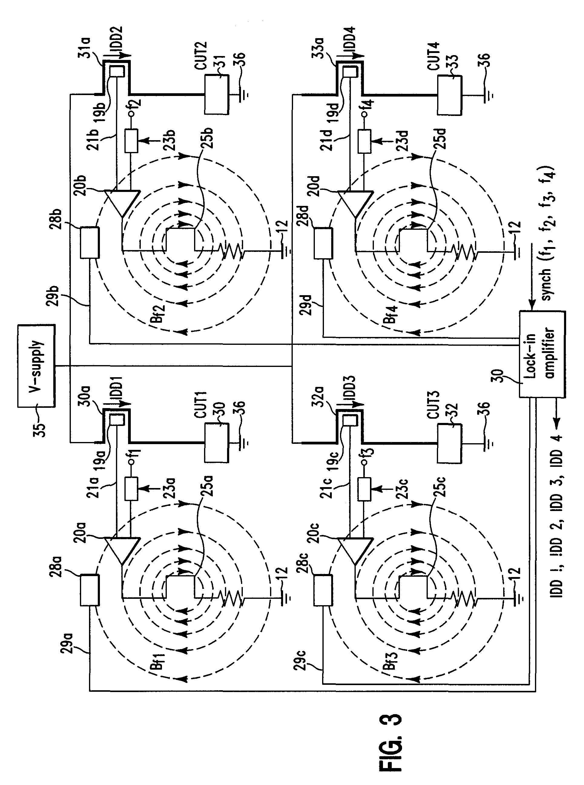 Apparatus and method for transmission and remote sensing of signals from integrated circuit devices