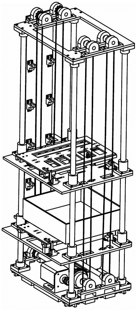 Stacking machine with two layers of objective tables