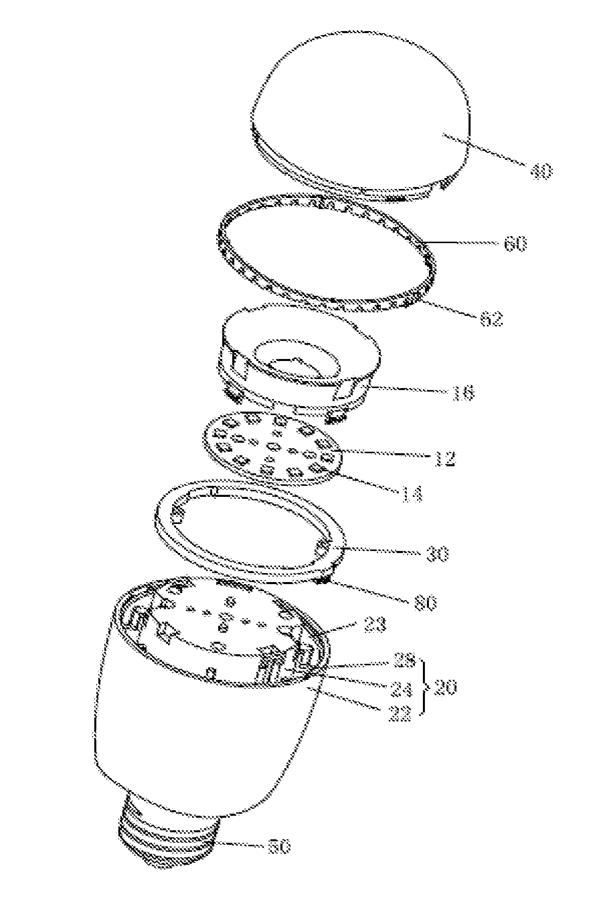 LED lighting device and system, and reset button arrangement method