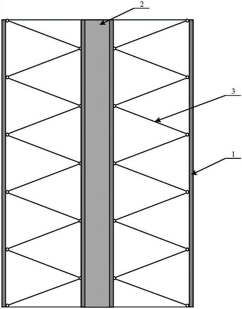 A hybrid structure composed of steel mesh tube, core tube and radial flexible cable tray