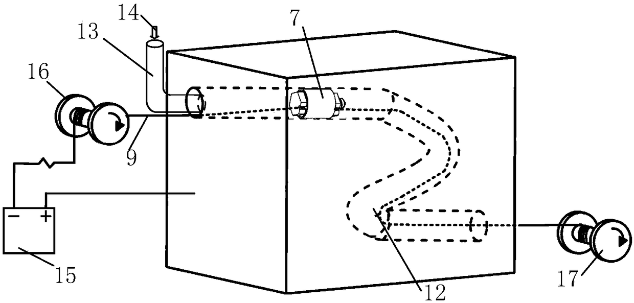 Traction flexible tool negative pole and internal channel electrolytic mechanical finishing method