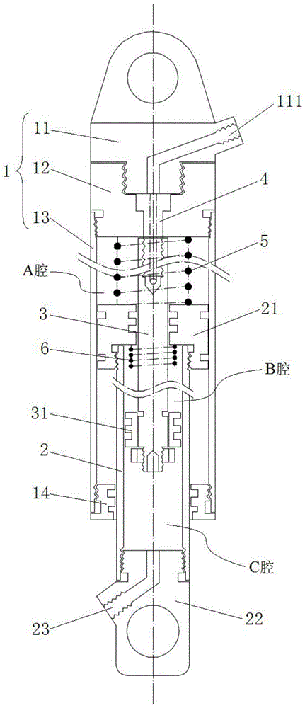 A spring air pressure damping shock absorber