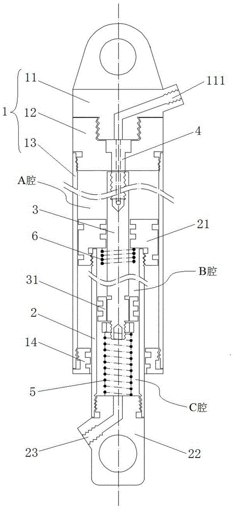 A spring air pressure damping shock absorber