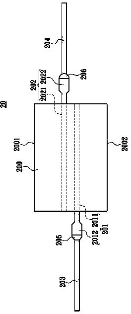 Coiling-type solid electrolytic capacitor packaging structure using lead rack and production method thereof