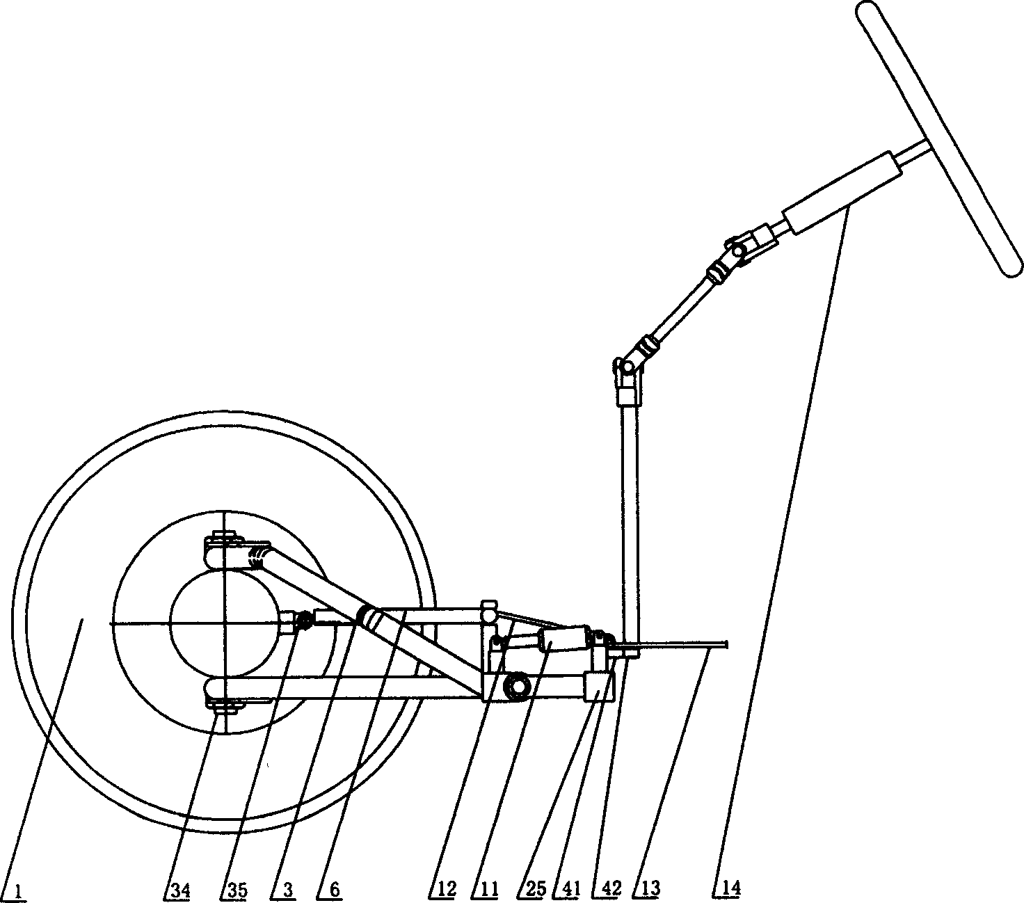 Rhombic carriage supporting steering mechanism