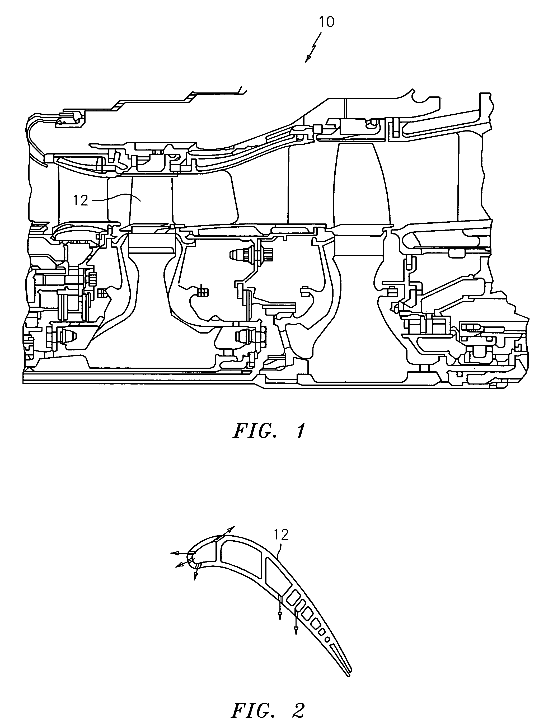 Integrated platform, tip, and main body microcircuits for turbine blades