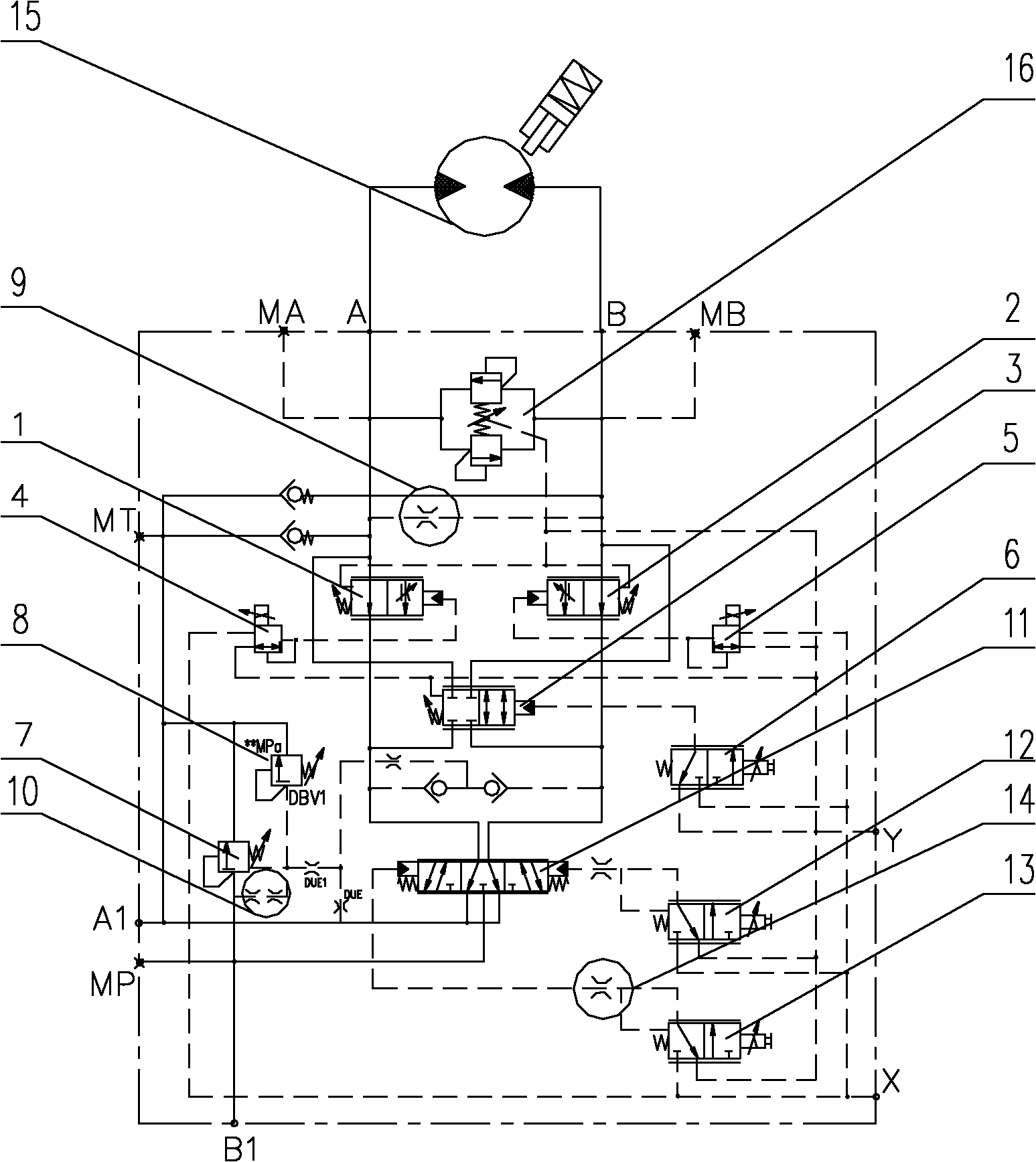 Rotating hydraulic system of crane and rotating buffer valve thereof