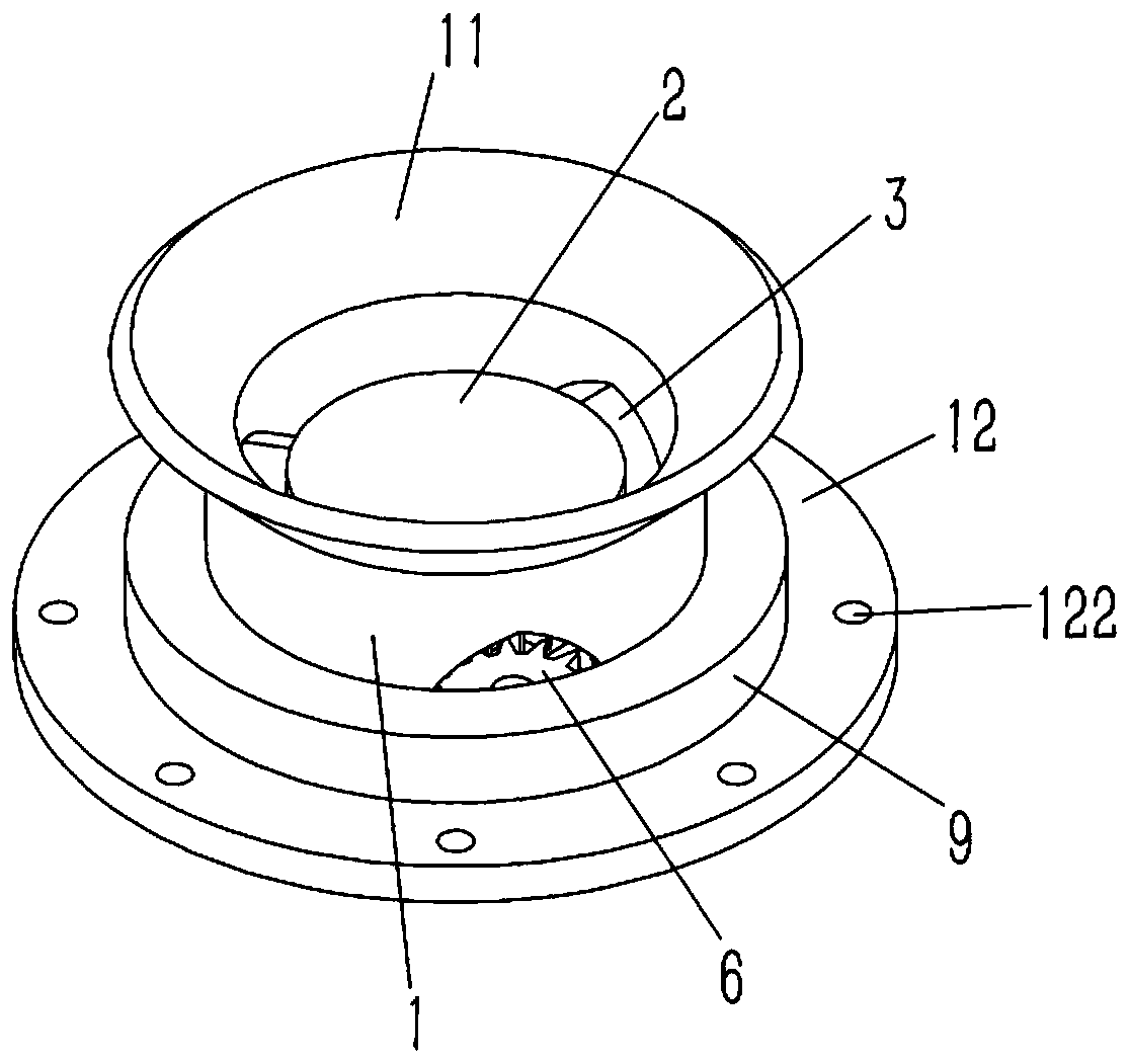 Feed inlet structure of vertical crusher