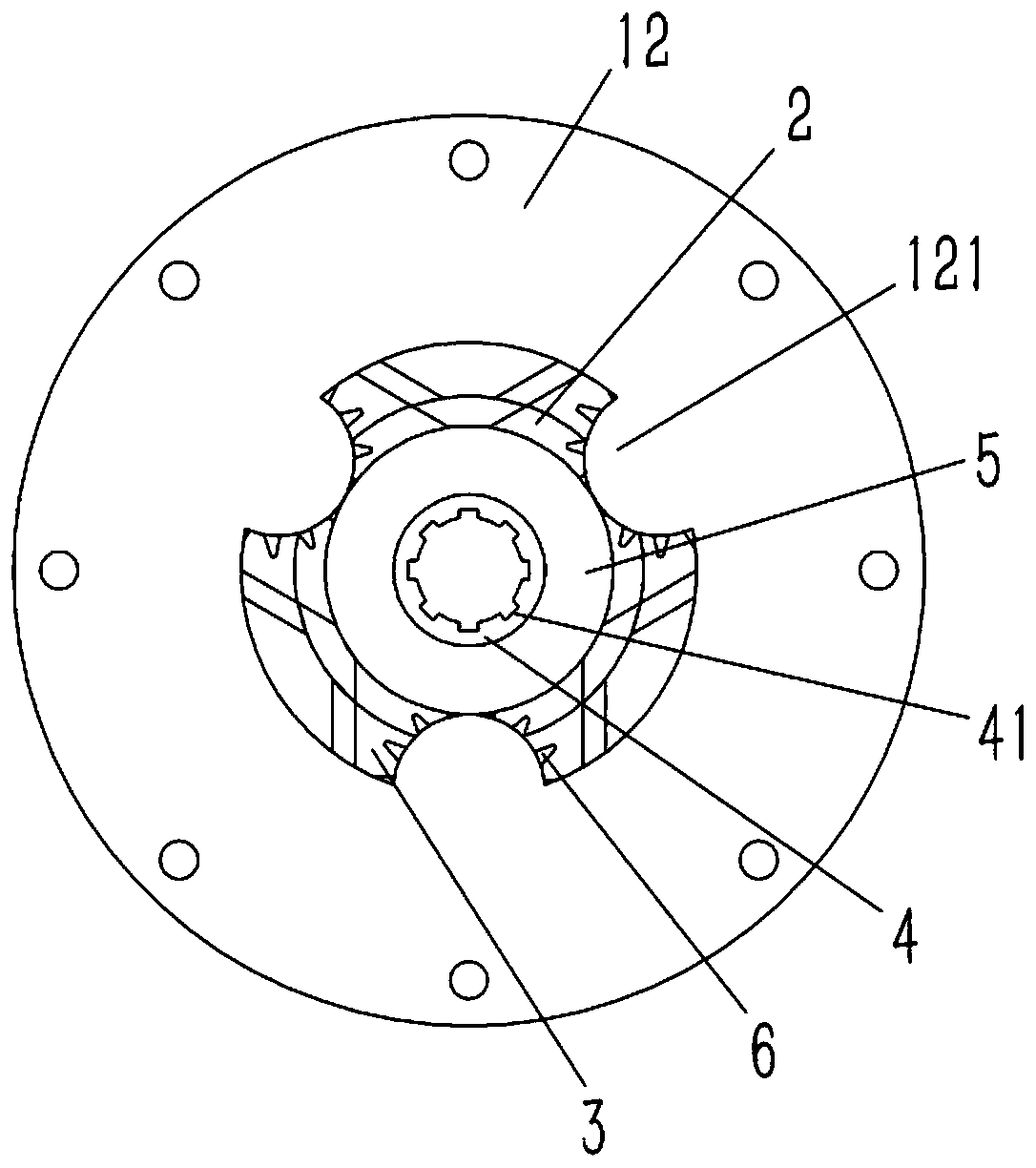 Feed inlet structure of vertical crusher