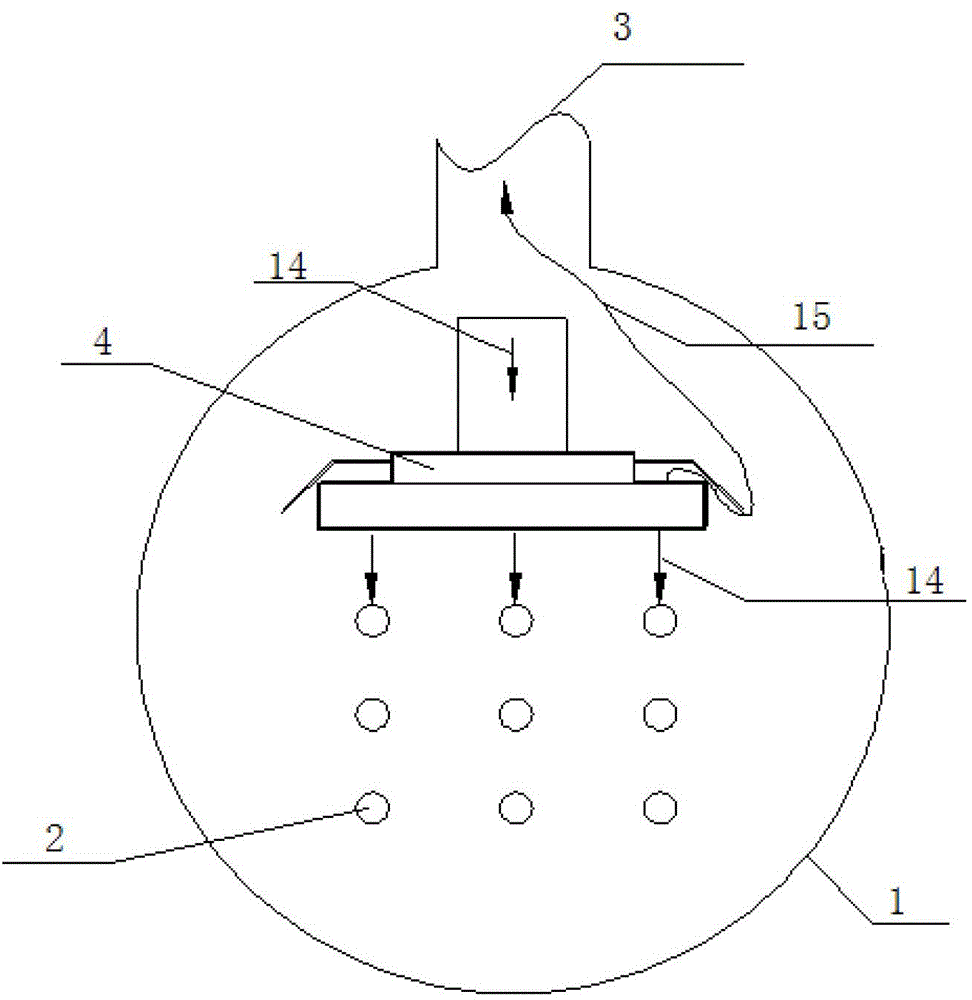 Gas-liquid separative falling film type evaporator