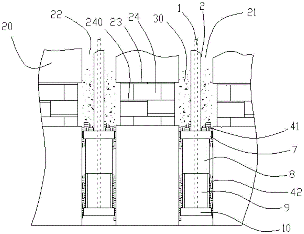 Brickwork joint sealing device and brickwork joint sealing method for horizontal channel of dryoff oven of coke oven