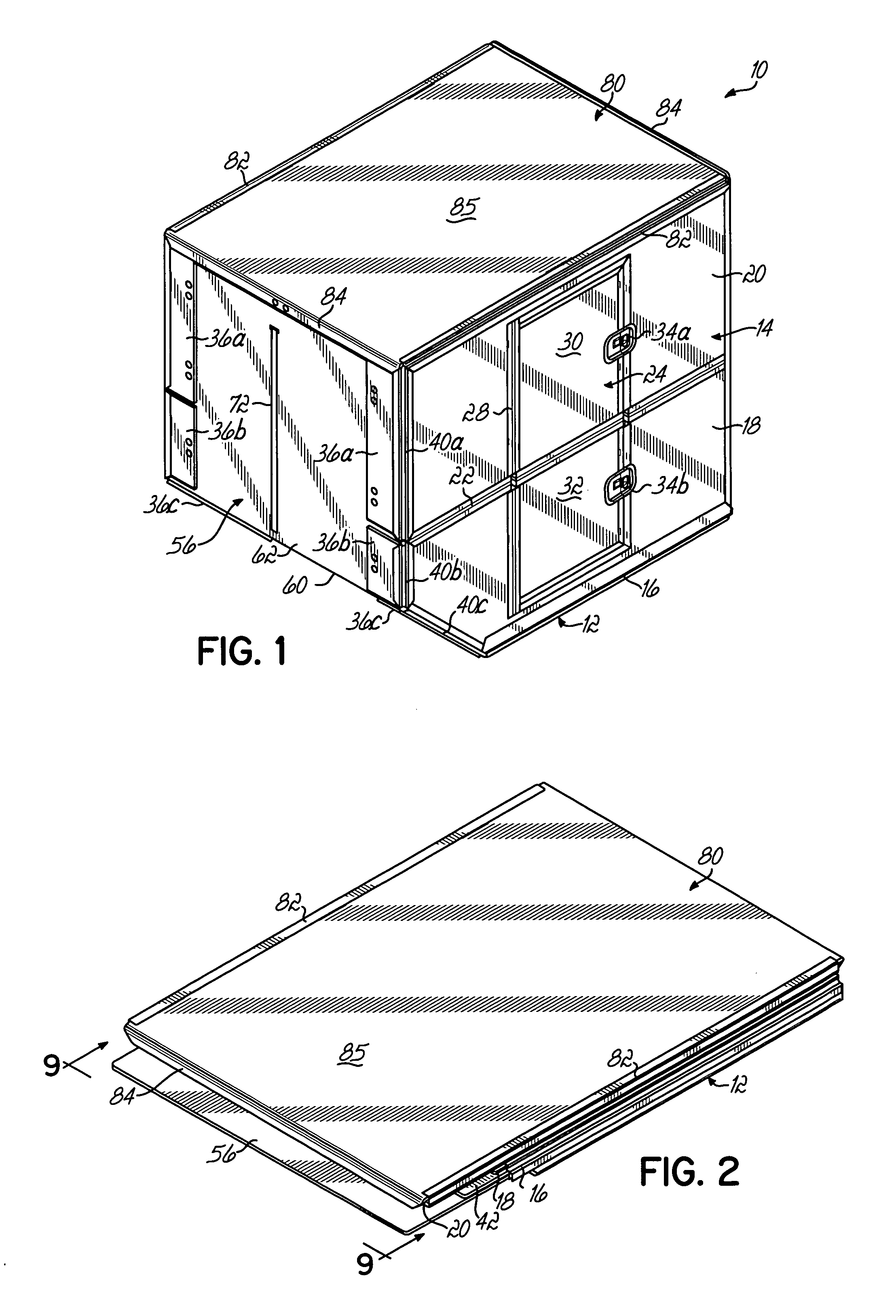 Collapsible container for air shipment cargo and method of use