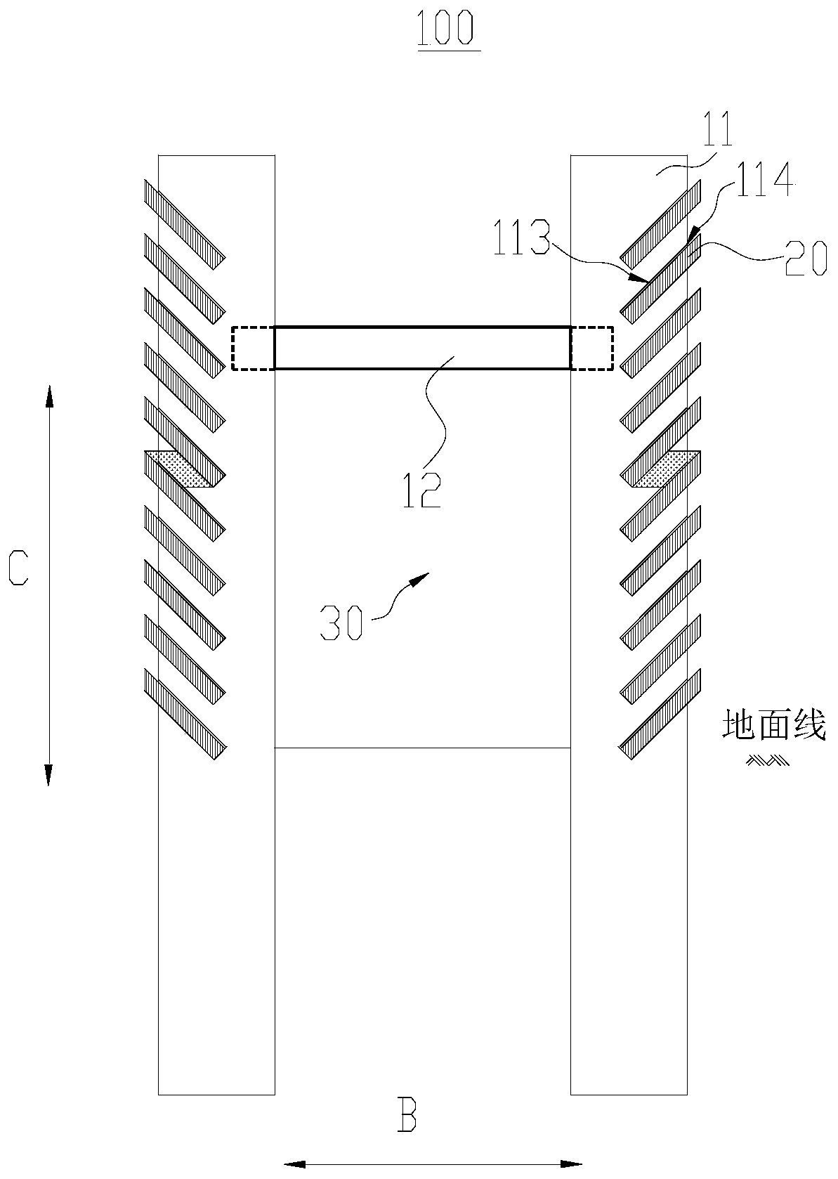 Sheet-pile wall structure and roadbed structure