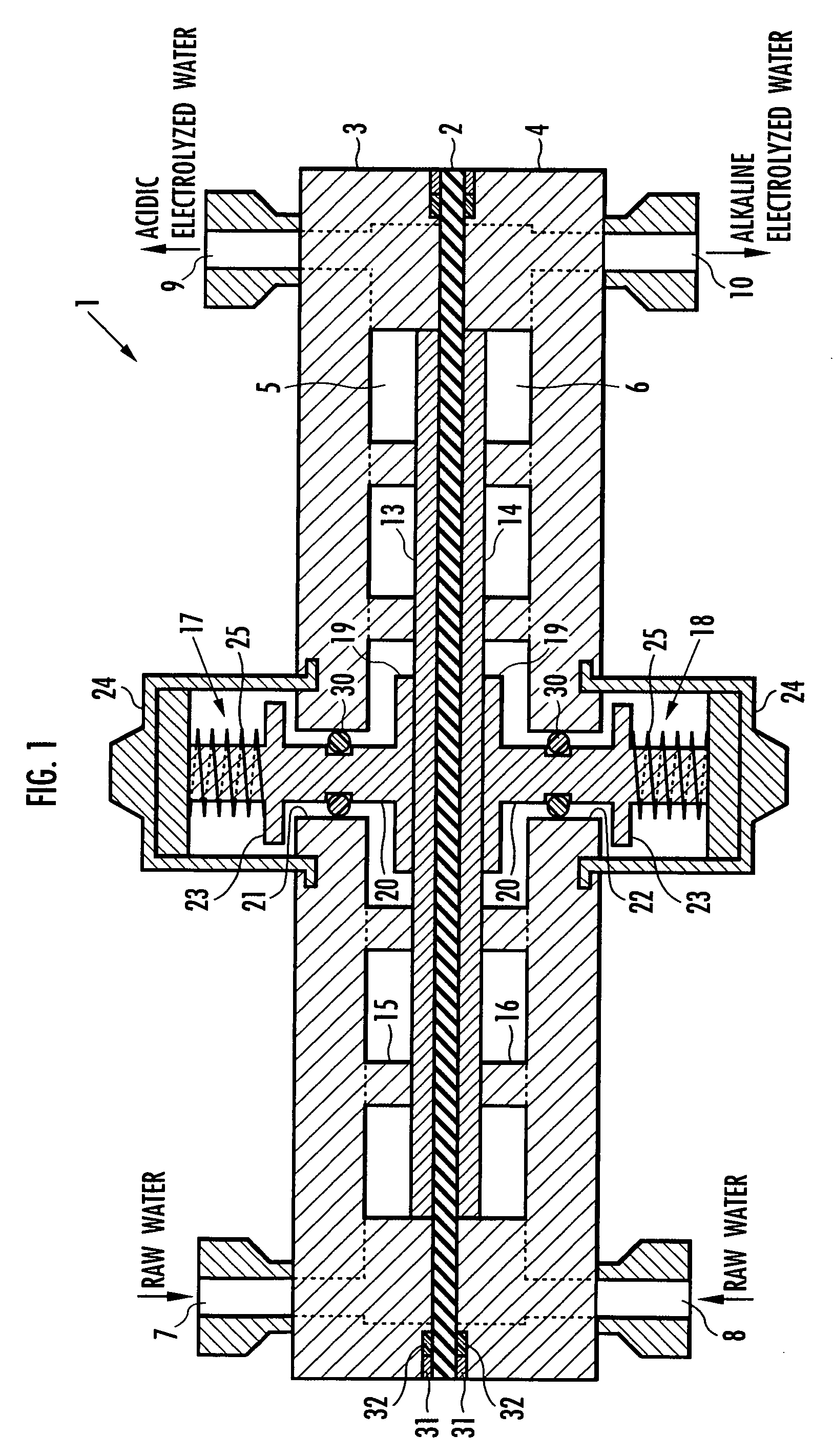 Electrolytic cell for electrolyzed water generator