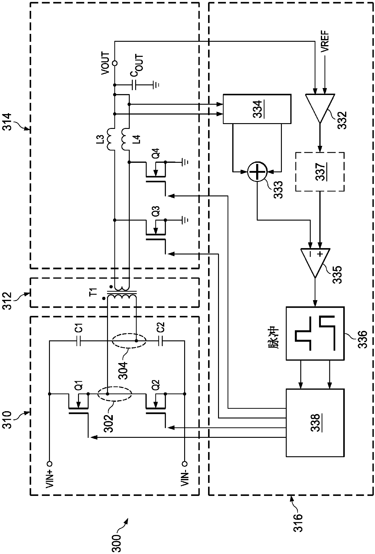 Hysteretic control for transformer based power converters