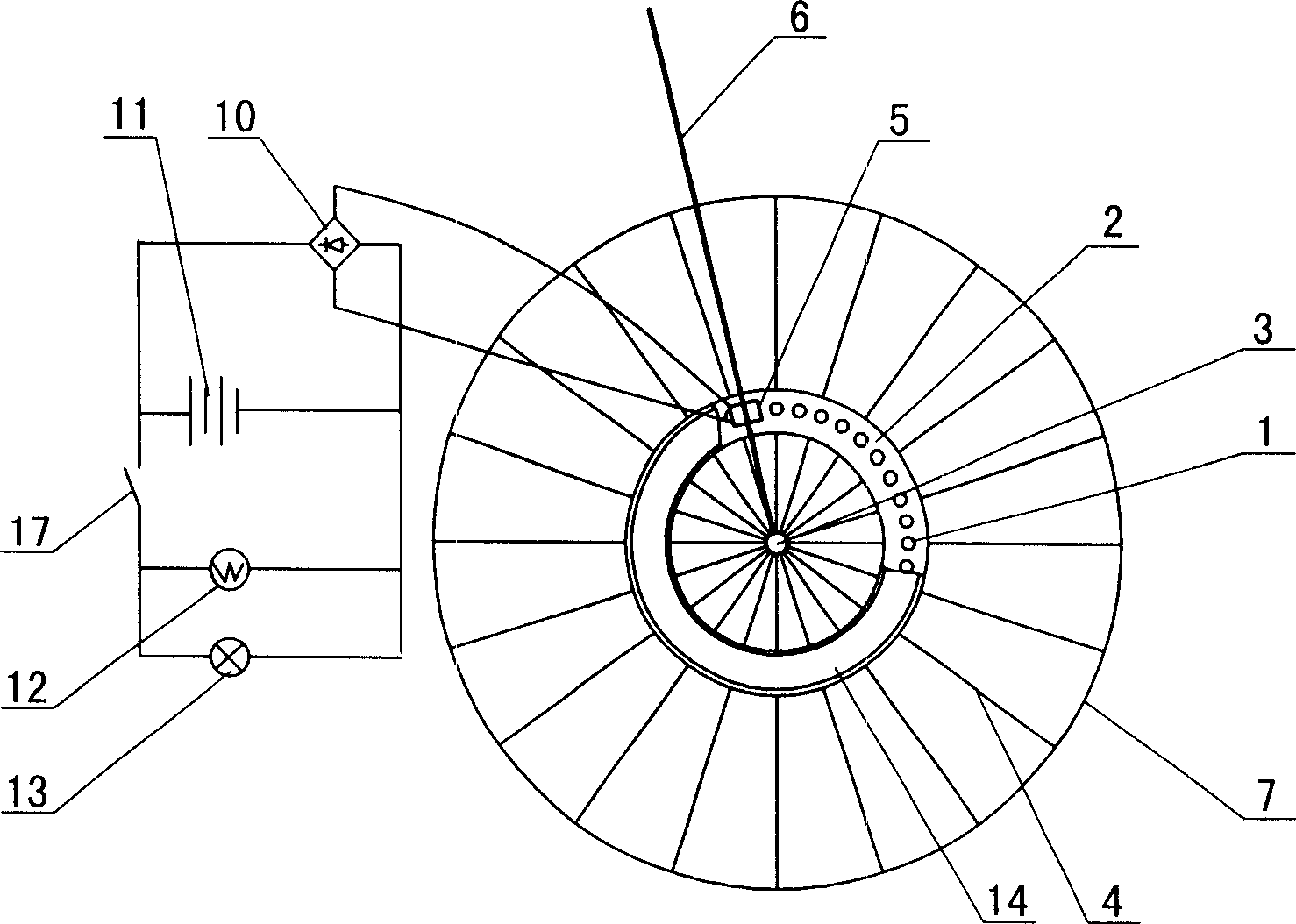 Bicycle power generating device and complete lamp and bell