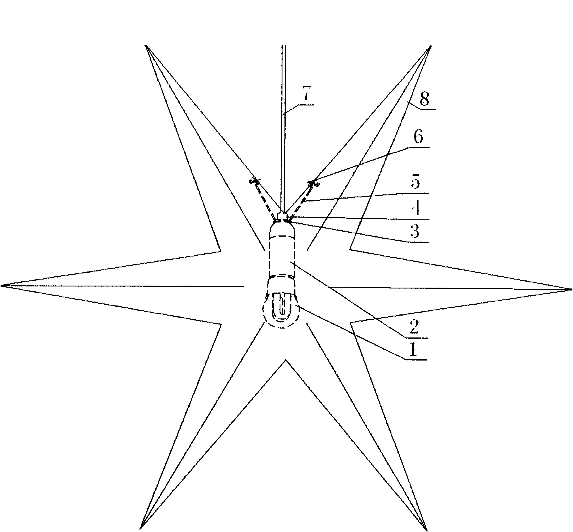 Elastic support of lampshade of paper lamp and manufacturing method