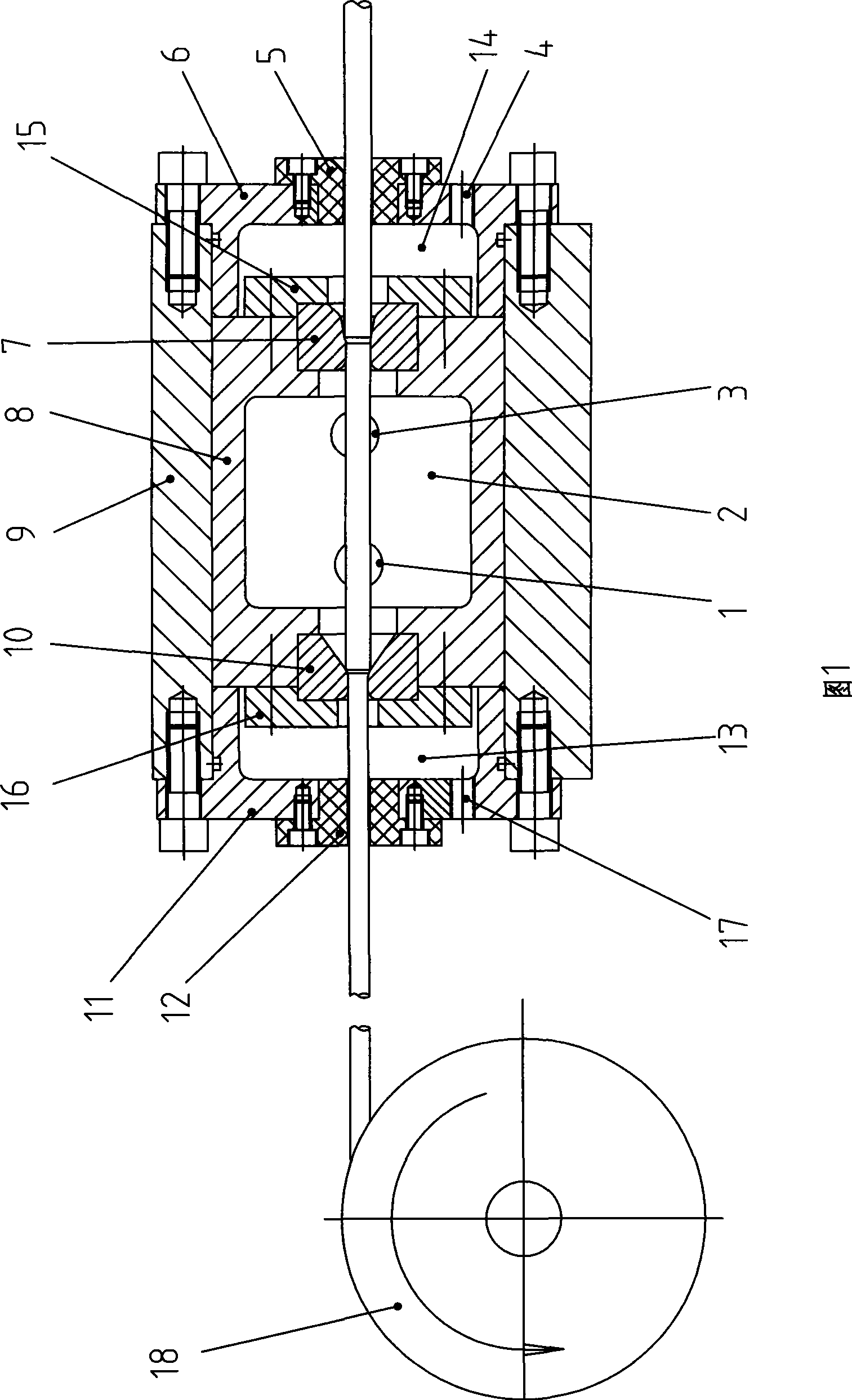 Pressure die-drawing device for producing bimetallic wire