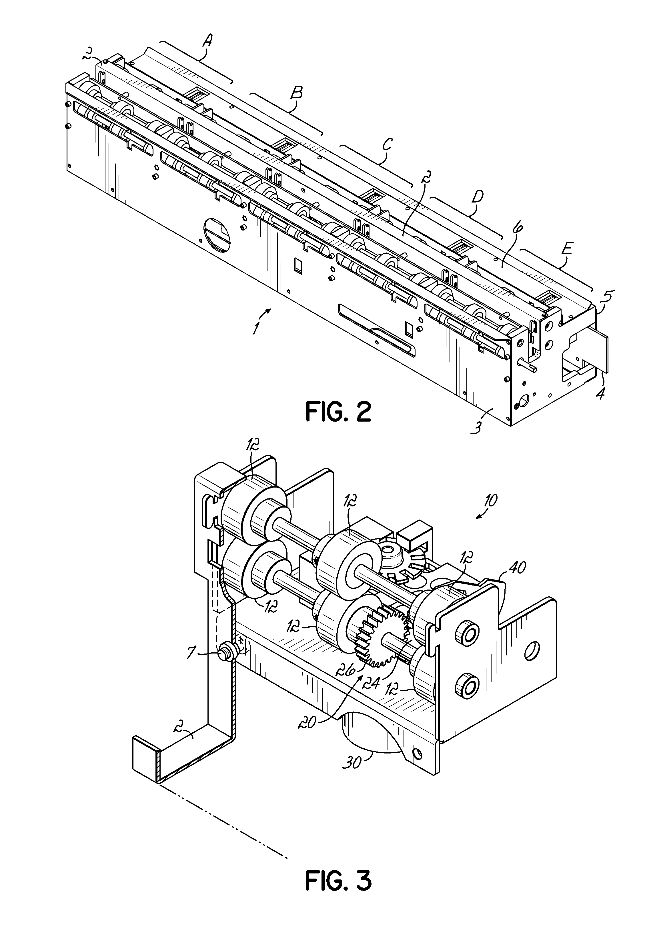Multi-channel perforated ticket separation mechanism
