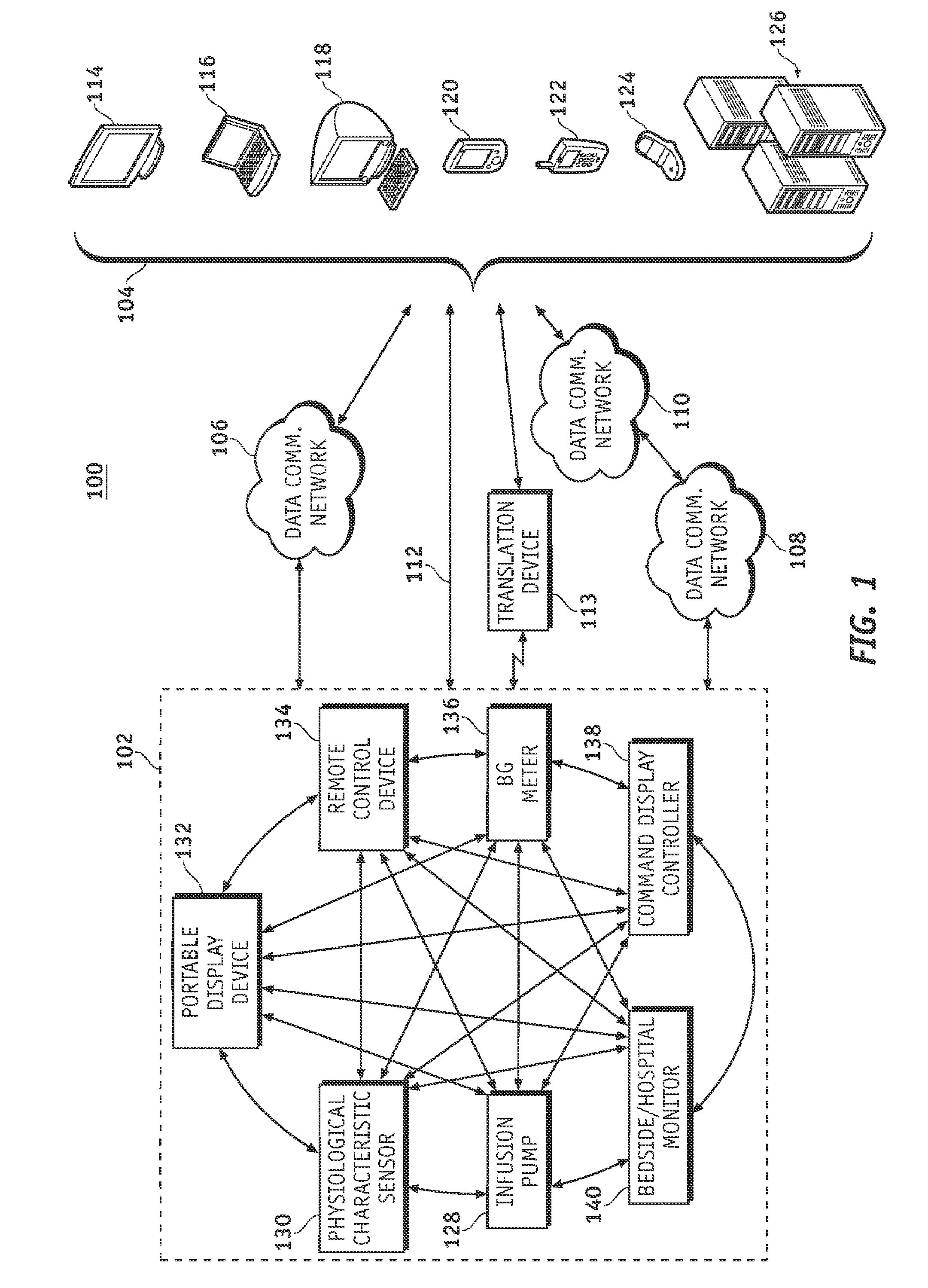 Broadcast data transmission and data packet repeating techniques for a wireless medical device network