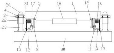 Stepping type walking mechanism for main bridge construction, thrust device and construction method of stepping type walking mechanism