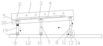 Stepping type walking mechanism for main bridge construction, thrust device and construction method of stepping type walking mechanism