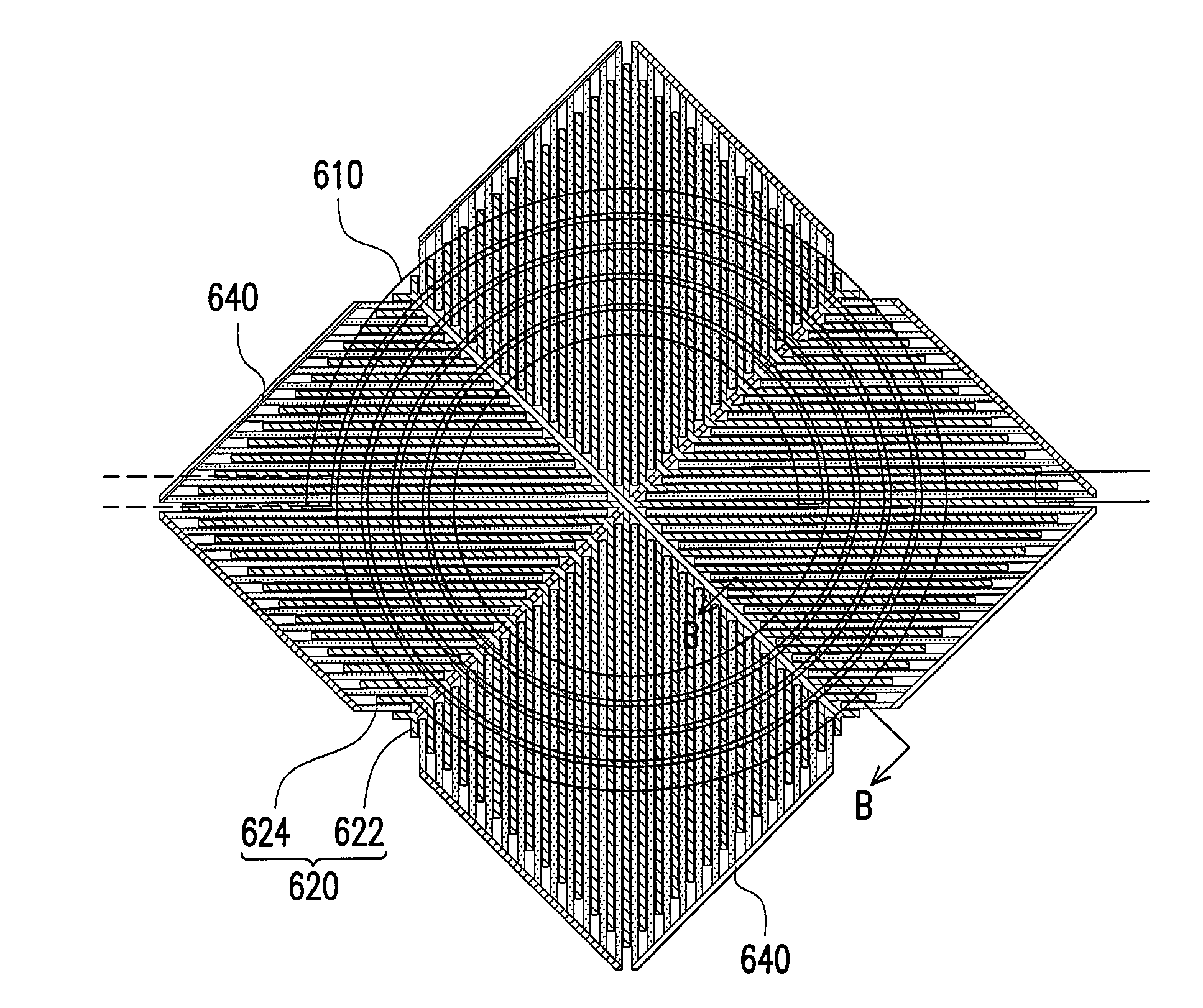 Conductive shielding pattern and semiconductor structure with inductor device