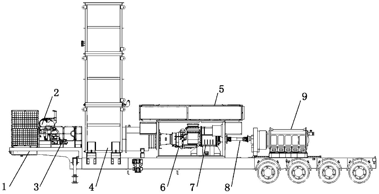 Continuous large-power turbine fracturing equipment
