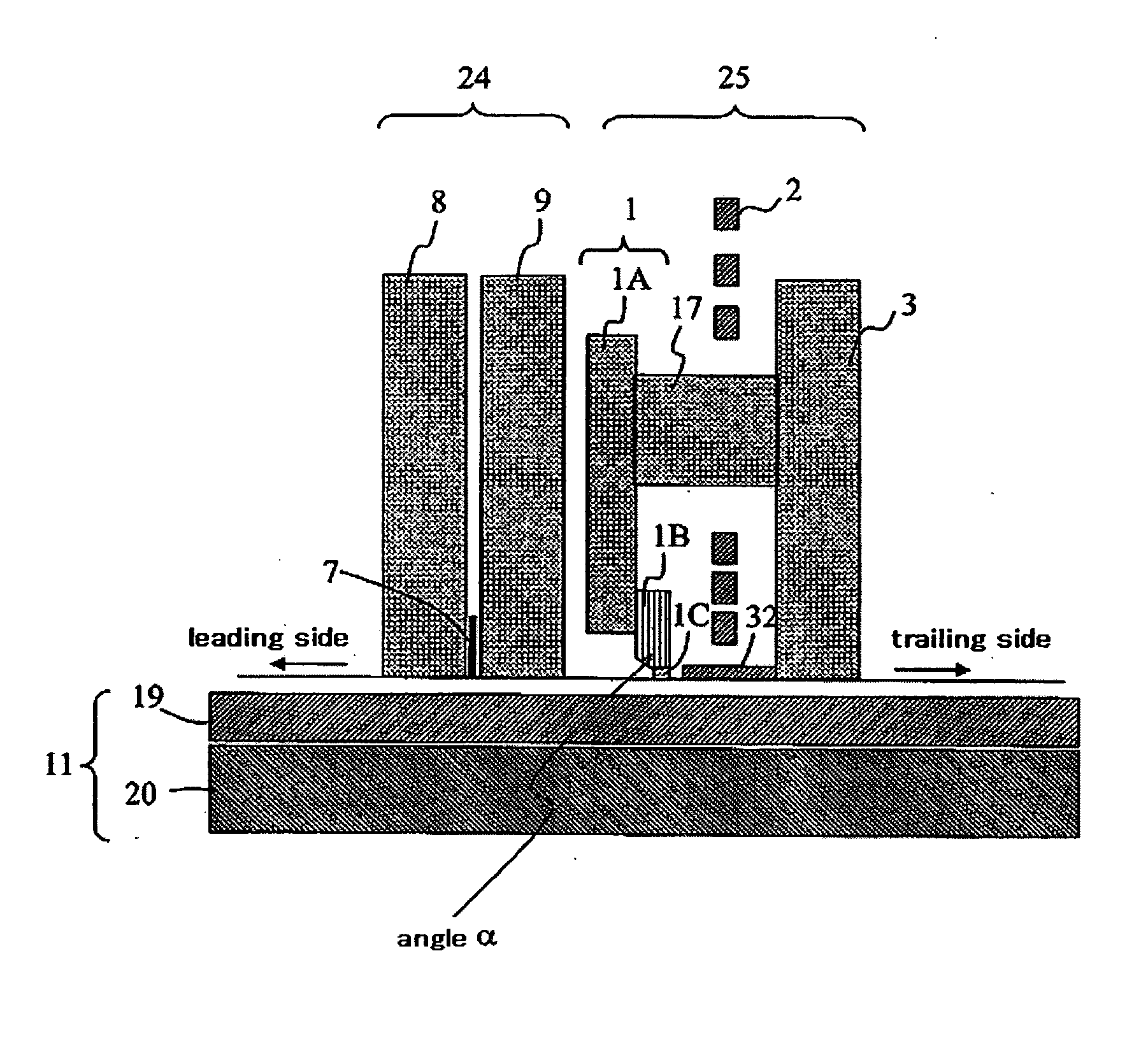 Magnetic head for perpendicular recording and fabrication process