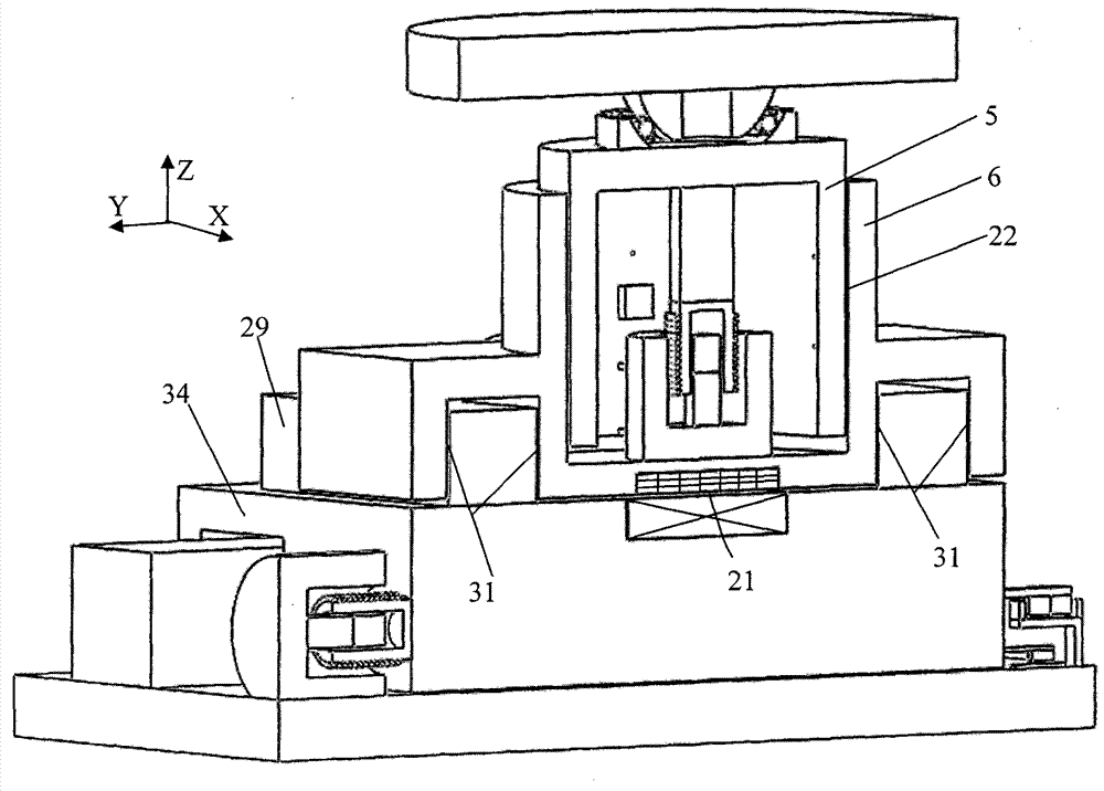 Double-layer orthogonal air floatation decoupling and rolling knuckle bearing angular decoupling magnetic levitation vibration isolator